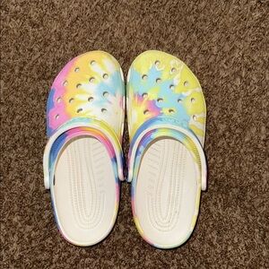 CROCS Yellow and Blue Sandals with Classic Comfort